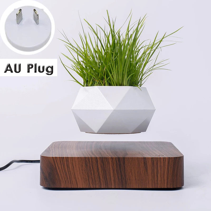 Levitating Air Bonsai Pot Rotation Planters Magnetic Levitation Suspension Flower Floating Pot Potted Plant Desk Decor
