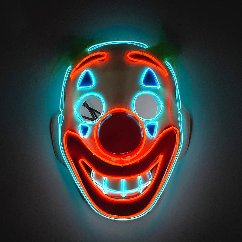 Halloween Carnival Party Costume Decoration Luminous LED Mask Halloween Mask LED Maske Light Up Party Masks for Glow Party