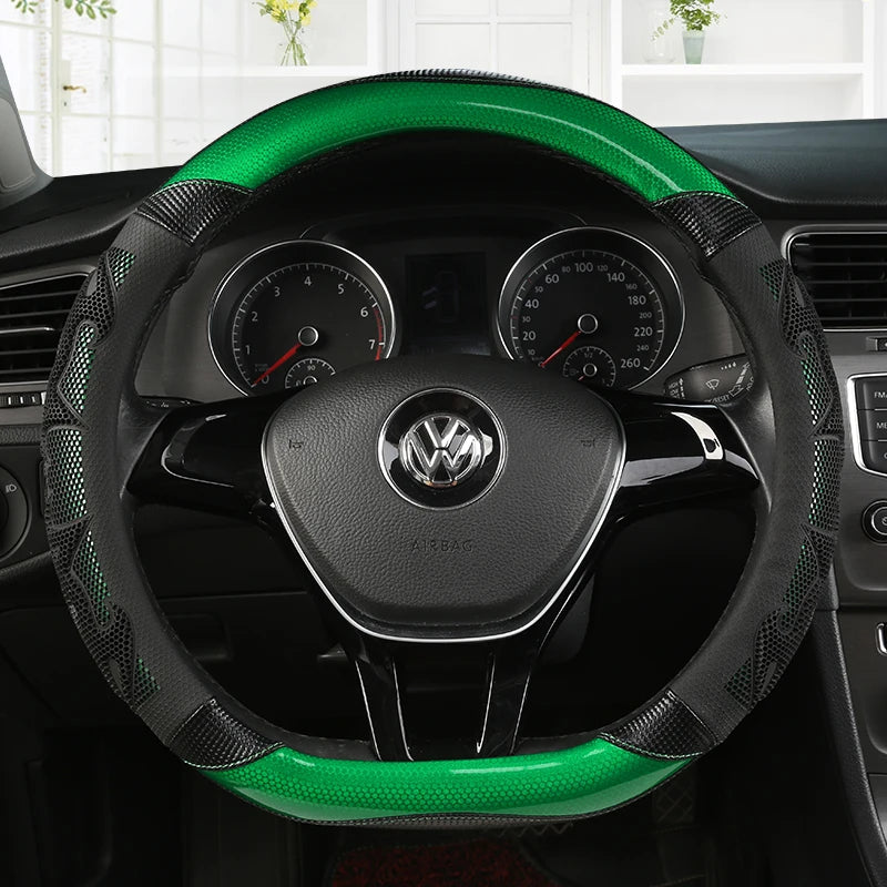 Car Steering Wheel Cover Carbon Fibre Leather for Nissan Qashqai J11 X-Trail T32 for VW GOLF 7 2015 POLO JATTA Passat Tiguan