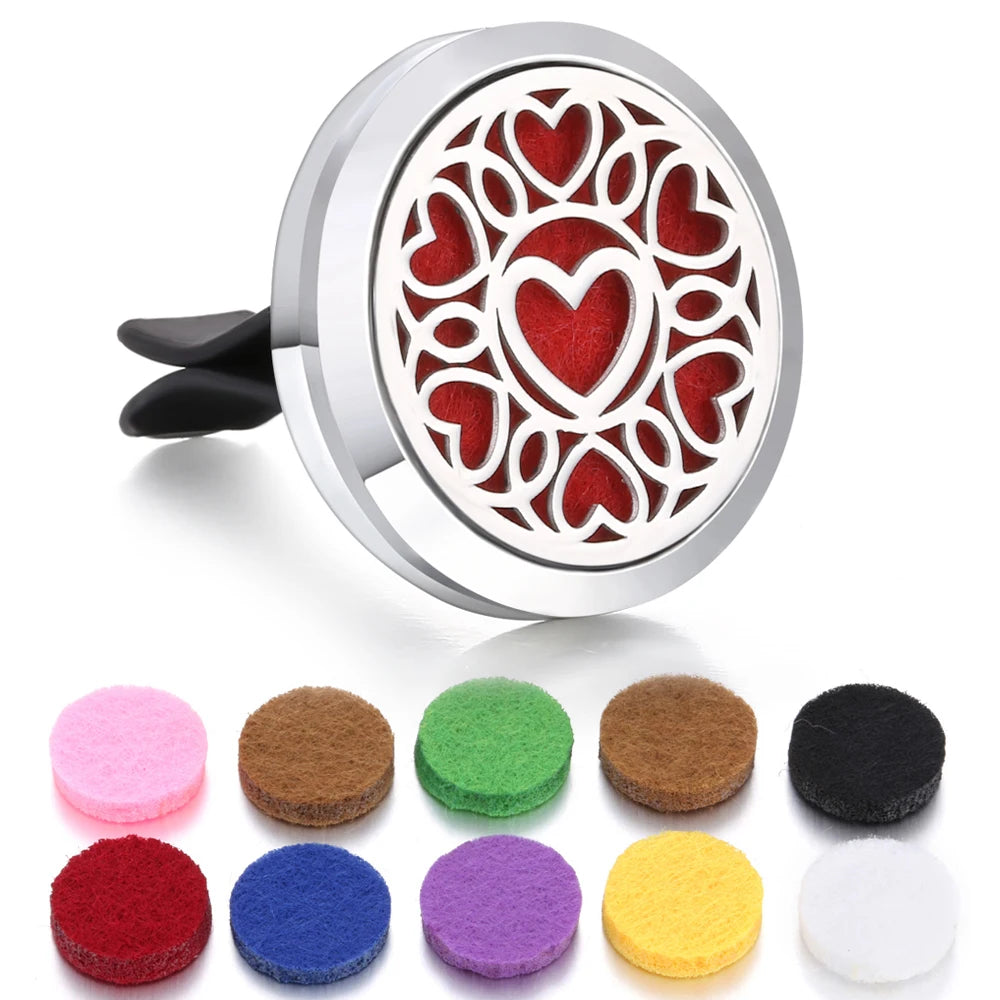 Aromatherapy Jewelry Car Perfume Diffuser Clip 30mm Flower Tree of Life Perfume Essential Oil Diffuser Locket Pendant Necklace