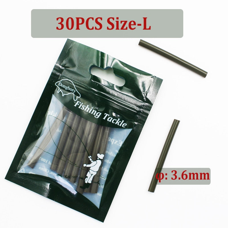 30PCS Carp Fishing Accessories Anti Tangle Sleeves Line Aligner Tube for Carp Fishing Rig Hair Ronnie Rig Terminal Tackle