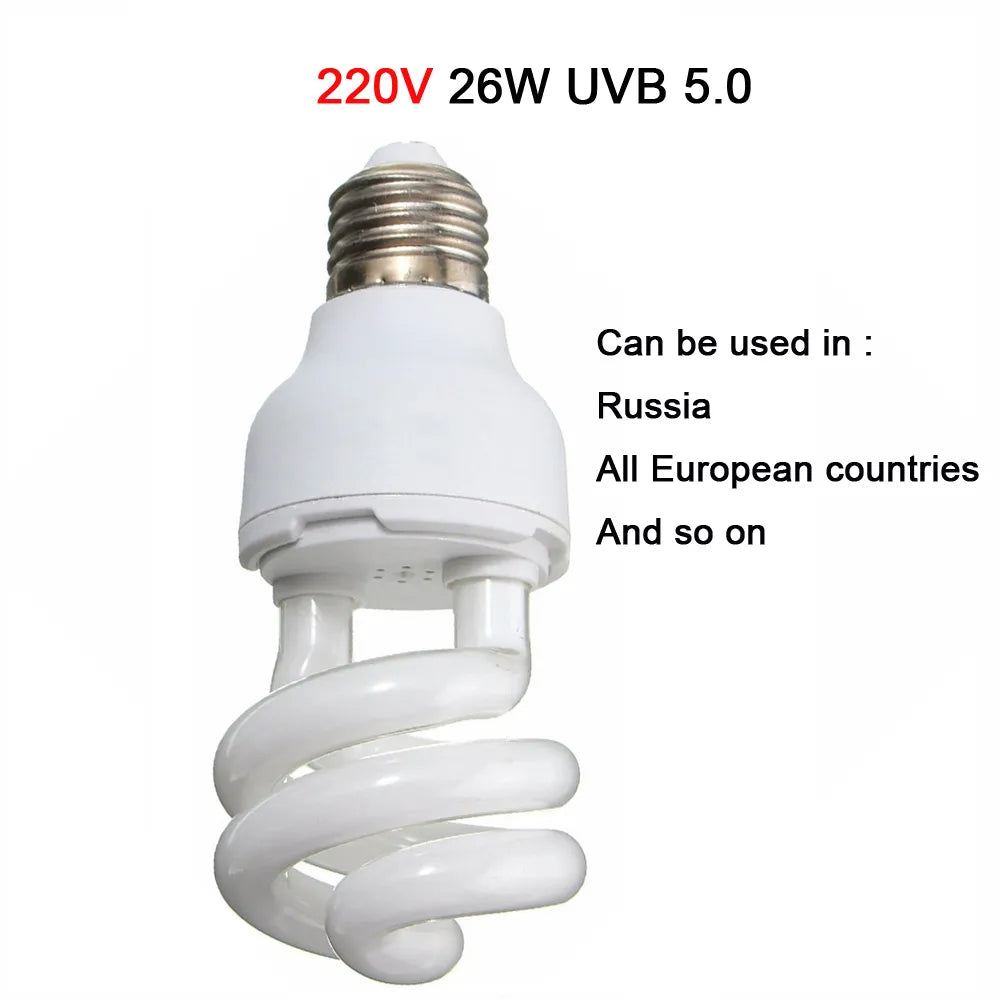 Reptile UVB 5.0 10.0 Lamp Bulb for Turtle Lizard Snake Lguanas Heat Calcium Lamp Bulb Energy Saving Light Reptile Succulent E27