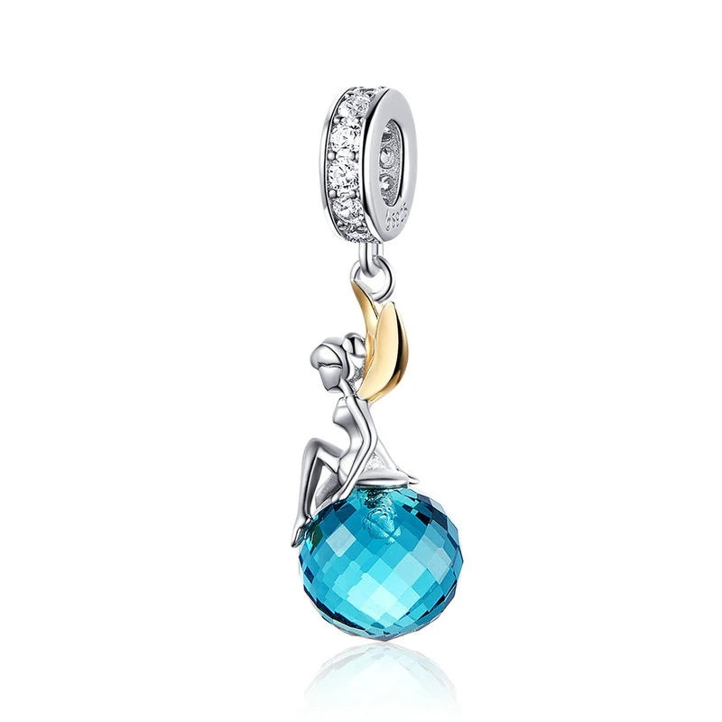 BISAER 925 Sterling Silver Couple Girl Boy Pendant Charm Pineapple Strawberry Dessert Beads for Women Bracelet DIY Fine Jewelry