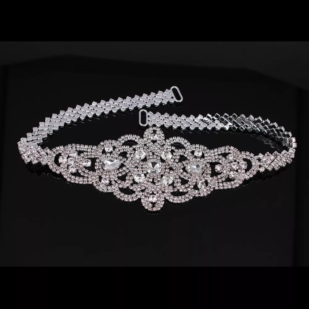 Handmade Silver Bridal Belt Rhinestone Waistband Applique for Evening Prom Dresses Wedding Decoration White Beige Sash Ribbon