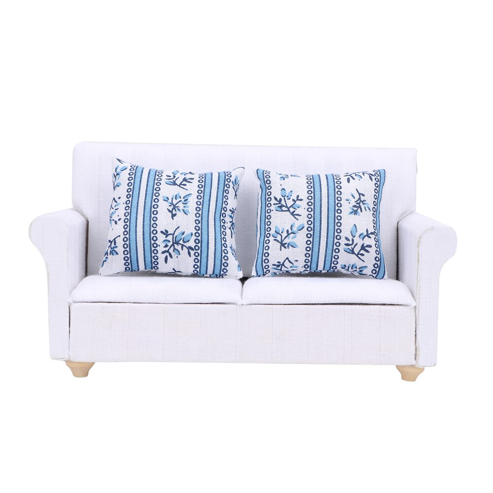 1/12 Miniature Sofa Simulation Dollhouse Sofa Living Room Furniture Children Doll House DIY Pretend Play Role Toys