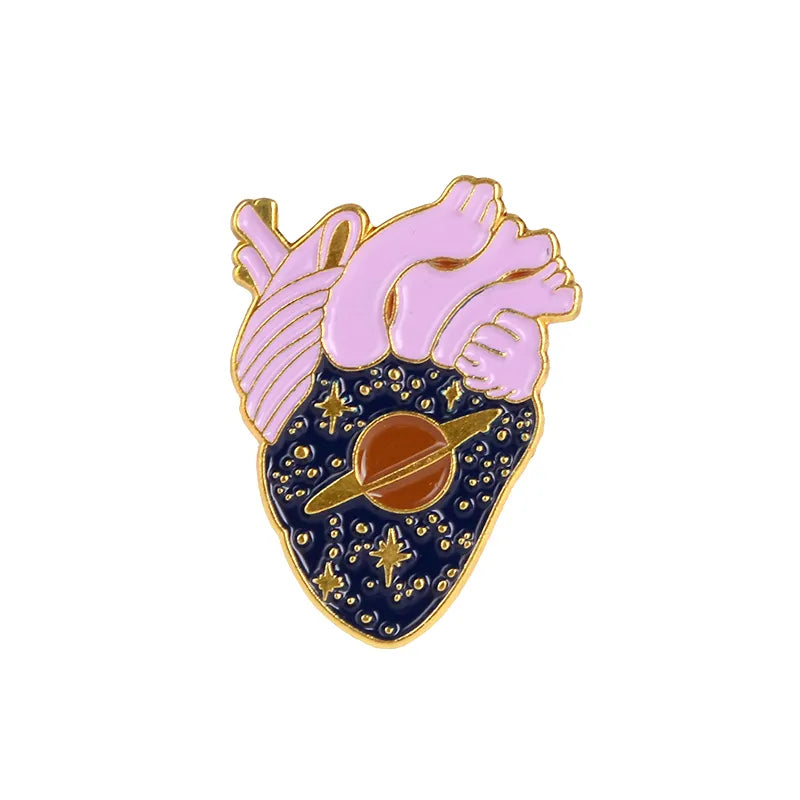19style Anatomical Heart Enamel Pins Medical Anatomy Brooch Heart Neurology Pins for Doctor and Nurse Lapel Pin Bags Badge