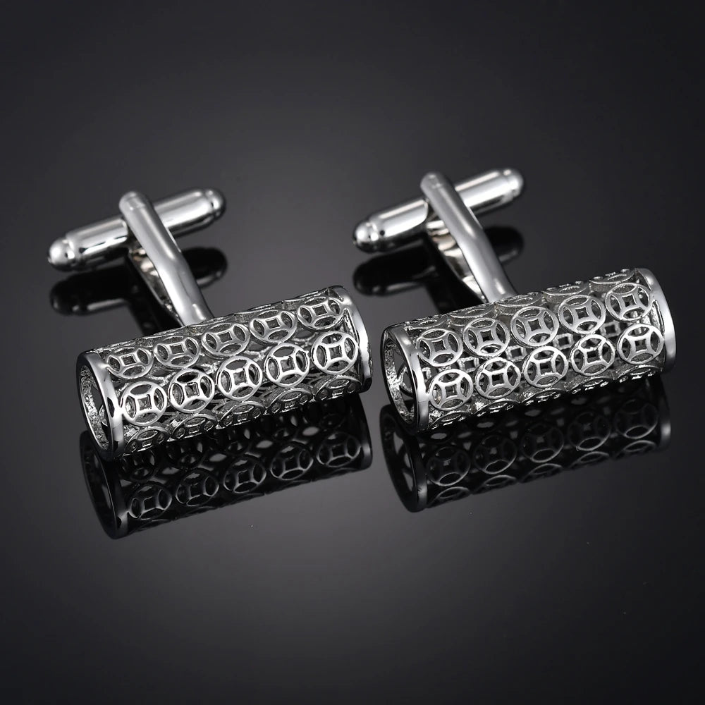 French Shirt Cufflink for Mens Brand Designer Cuffs Button Male Silver High Quality Luxury Wedding Jewelry Father's Day