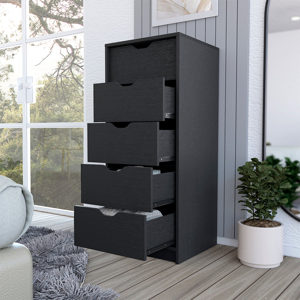 Kamran Dresser, Five Drawer Narrows -Black