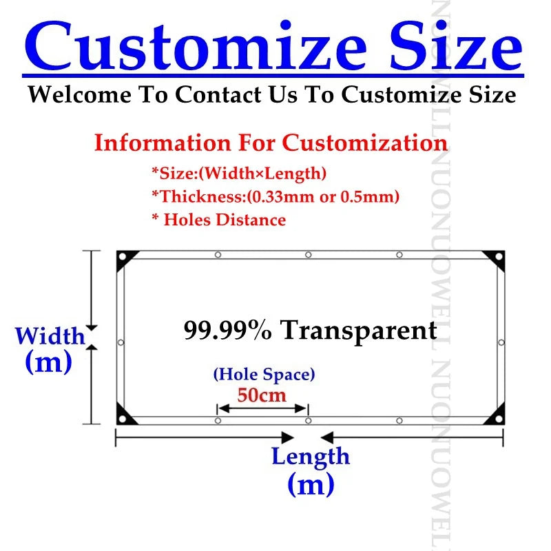 99.99% Transparent PVC Tarp Balcony Rainproof Cloth палатка Toldos Camping Tent Shading Net Tarpaulin Succulent Plants Cover