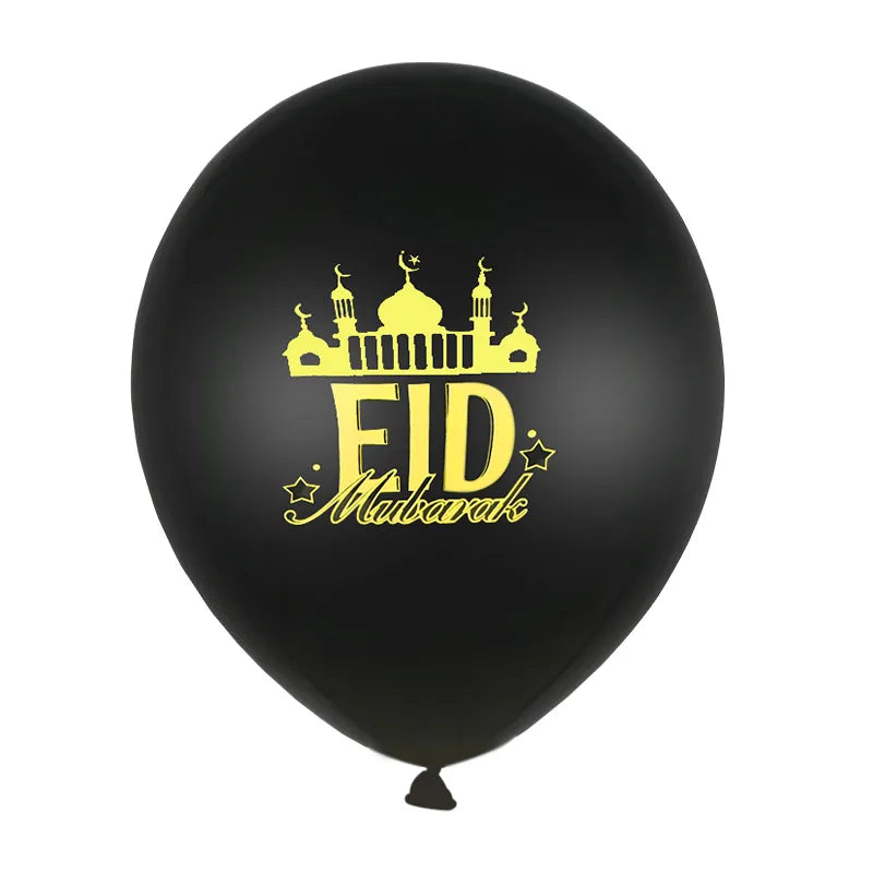 10Pcs Eid Mubarak Latex Balloon Ramadan Kareem Decoration Air Globos Ramadan Mubarak Muslim Islamic Festival Party Supplies 2024
