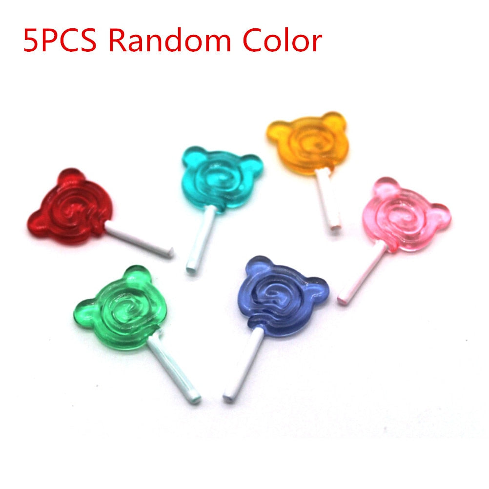 Miniature Food Dessert Sugar Mini Lollipops With Case Holder Candy for Doll House 1/12 Kitchen Furniture Toys Accessories 1:12