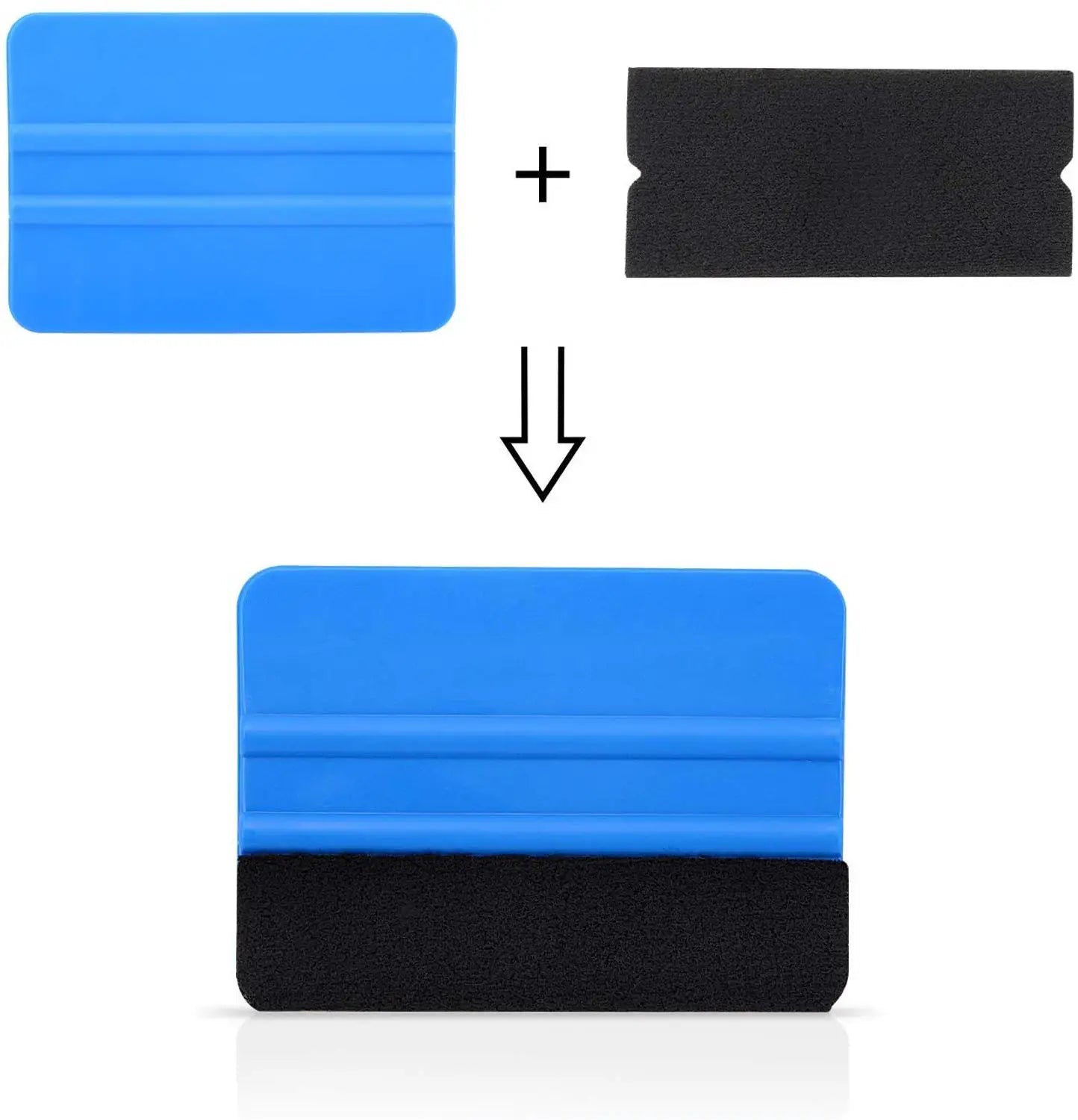 EHDIS Carbon Vinyl Film Car Wrap Felt Fabric for 4" 10cm Squeegee Auto Window Tint Wrapping Scrapers No Scratch Felt Edge Cloth