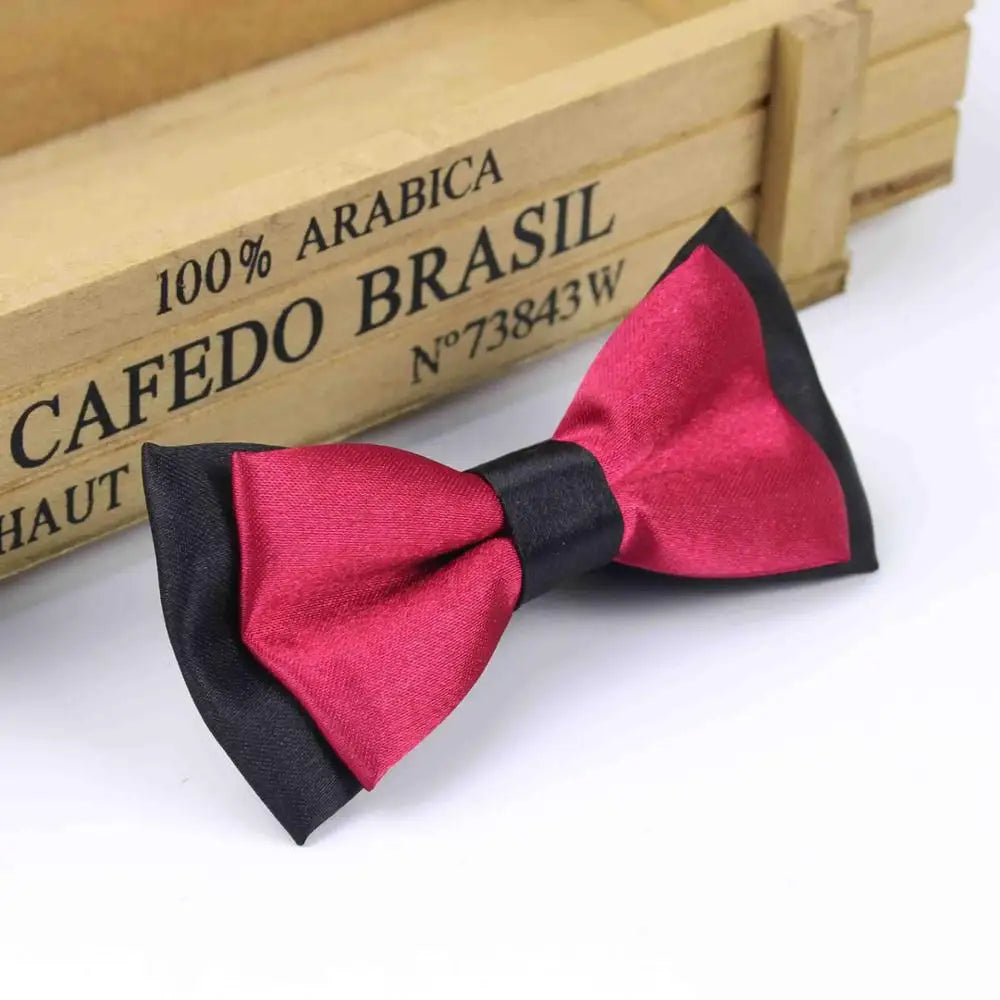 Classic Kid Suit Neckwear Baby Boy's Girls Fashion Solid Color Adjustable BowtiE Chlidren Two Tone Pet Dog Cat Bow Tie
