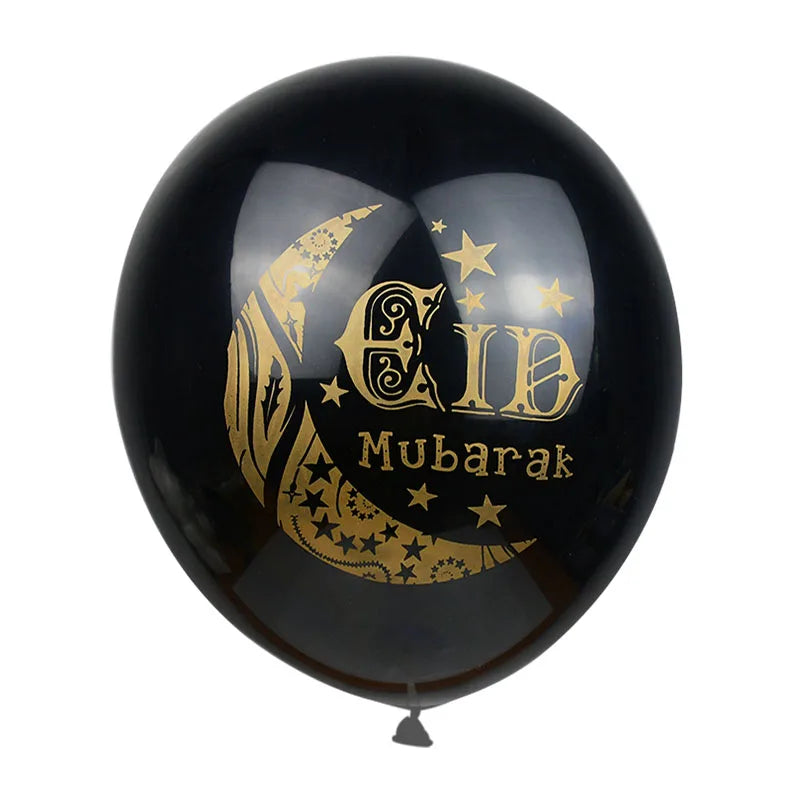 10Pcs Eid Mubarak Latex Balloon Ramadan Kareem Decoration Air Globos Ramadan Mubarak Muslim Islamic Festival Party Supplies 2024