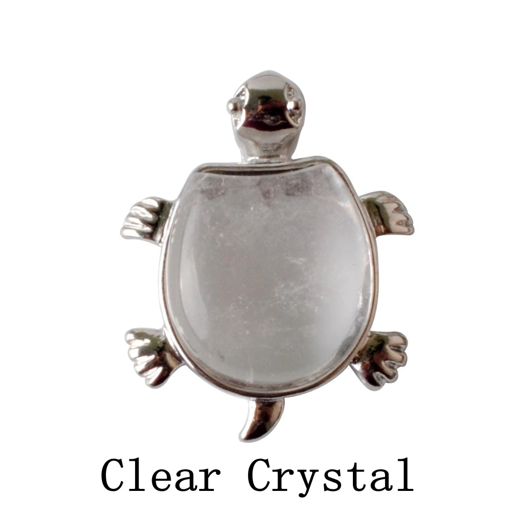 Howlite Turtle Nacklace Pendant Natural Semi Precious Stones Give for Men and Women