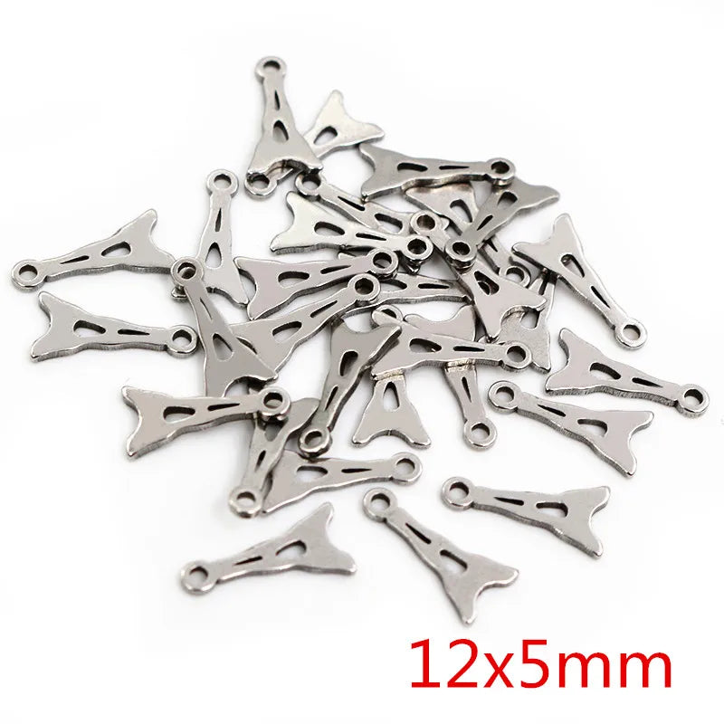 30pc/Lot 316 Stainless Steel Five-Pointed Star Cute Necklace Pendant Charms Small Cat Dolphin Fish Charms for DIY Jewelry Making