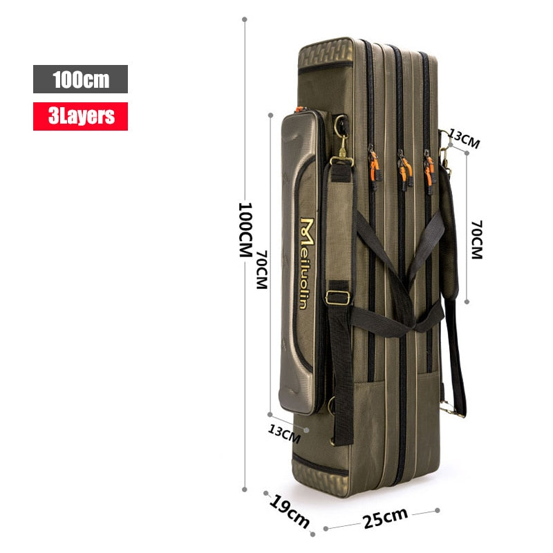 80cm 110cm 120cm Thick Oxford Fishing Bags Foldable Fishing Rod Fishing Pole Tools Storage Bag Large Capacity Pesca Bag XA114G