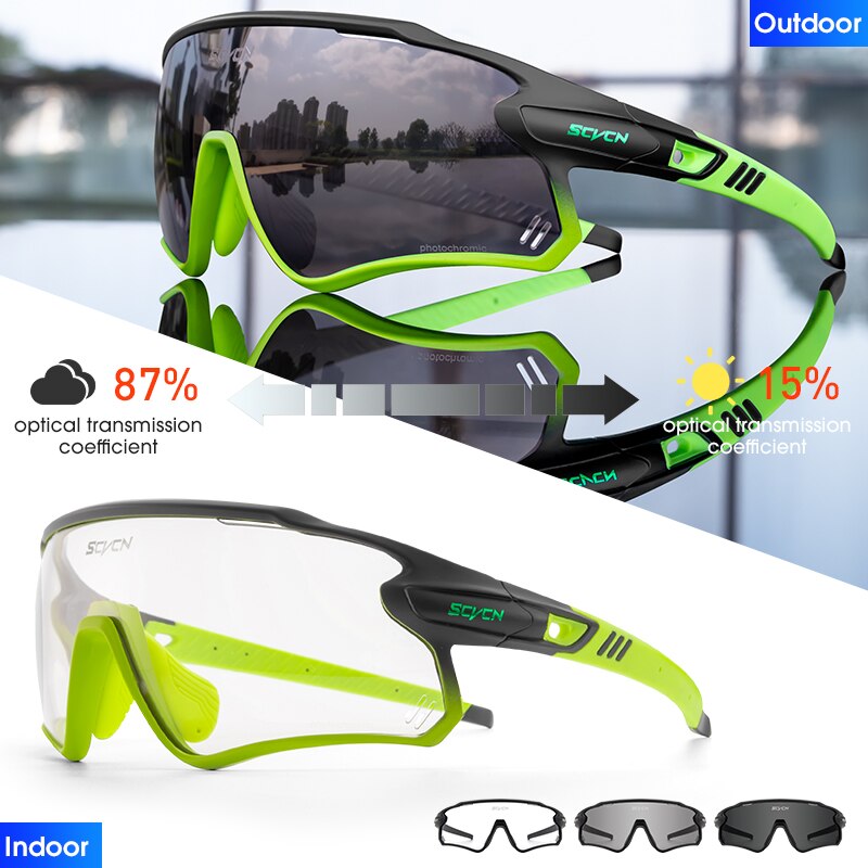 SCVCN Photochromic Bicycle Glasses Men’s Women Sports Runing Cycling Sunglasses UV400 Fishing Eyewear Mtb Bike Bicycle Goggles