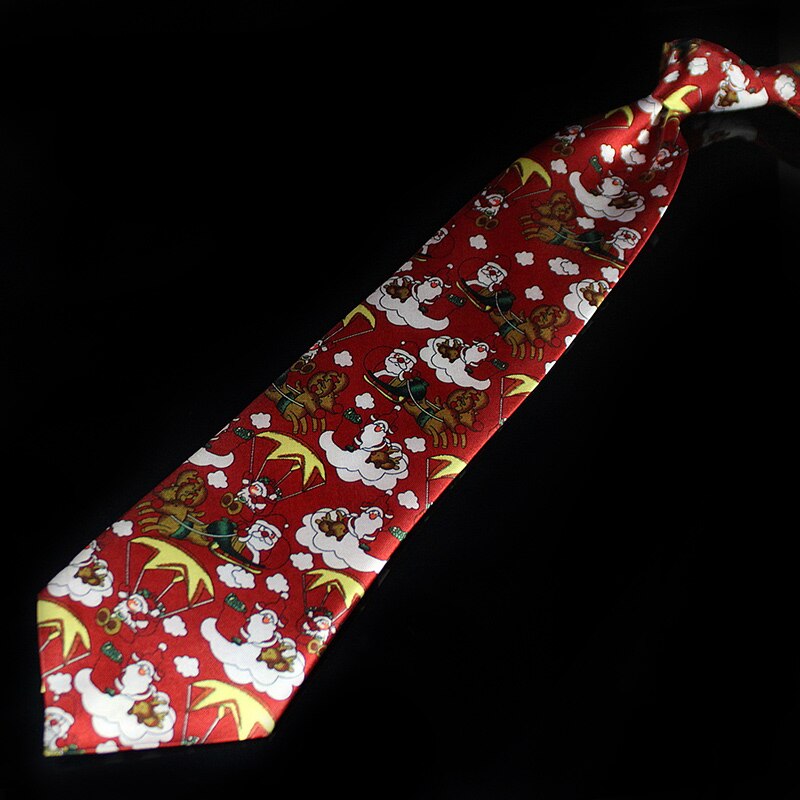 Novelty Design Christmas Ties Red Good Quality Printed Necktie Halloween Christmas Tree Snowman Elk Tie for Men Christmas