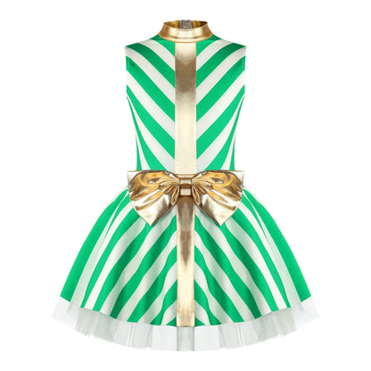 Girls Christmas Dance Dress Sleeveless Ballet Skating Gymnastics Leotard Tutu Xmas Carnival Party Cosplay Performance Costume