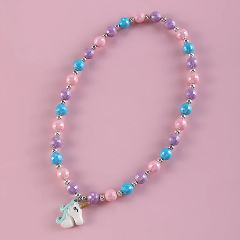 Makersland Kids Necklaces for Girls Ice Cream Pendant Beaded Resin Necklace Candy Color Cartoon Cute Jewelry Christmas Presents