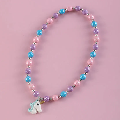 Makersland Kids Necklaces for Girls Ice Cream Pendant Beaded Resin Necklace Candy Color Cartoon Cute Jewelry Christmas Presents