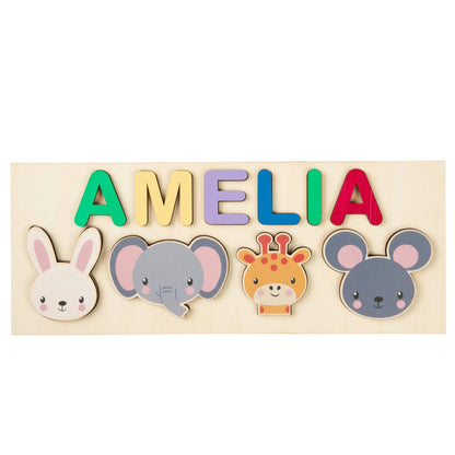 Personalized Name Puzzle Wooden Toys Kids Name Toddlers Educational Wooden Puzzle Early Learning Christmas Gifts for Baby Shower