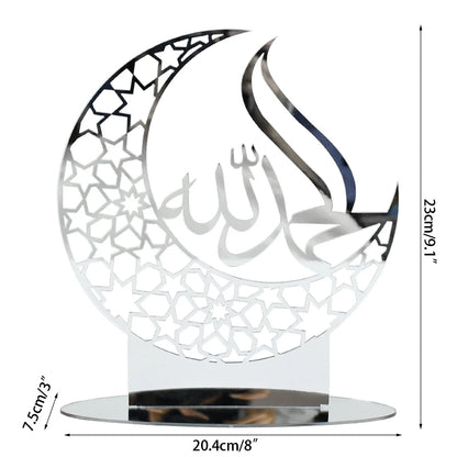 Hollow Out Ramadan Moon Acrylic Table Ornament Eid Mubarak DIY Decoration for Home Kareem Eid Gift Islamic Muslim Party Supplies