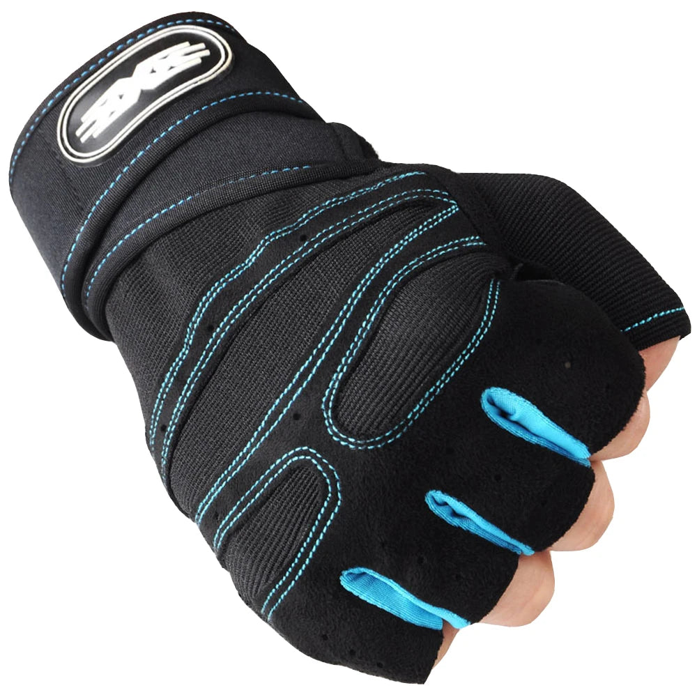 Weightlifting Gym Men Gloves Fitness Anti-Slip Dumbbell Anti-Shock Half Finger Body Building Training Sports Cycling Women Glove