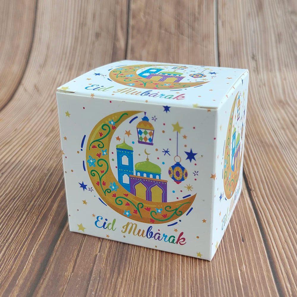 5Pcs Eid Mubarak Gift Box Ramadan Candy Cookie Boxes for Kids Ramadan Packaging Eid Gift Packing Box Ramadan Decoration 2024