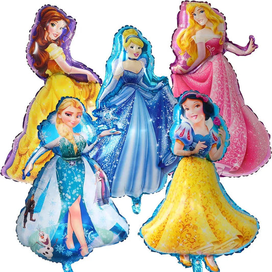 Large Princess Foil Helium Balloons Belle Snow White Cinderella Elsa Girl Birthday Party Decoration Kids Toys Air Globos Supplie