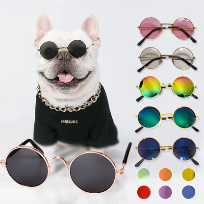 1PC Doll Accessories Round Eyeglasses Pink Glasses Sunglasses American Girl Toy Photo Props Pet Dog Cat Sunglasses