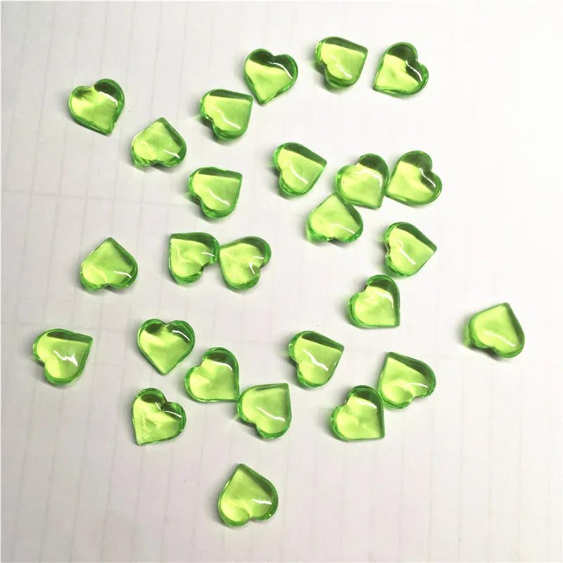 100PCS 10*4mm Heart Shape Acrylic Transparent Pawn Stone Chessman Game Pieces for Token Board Games Accessories