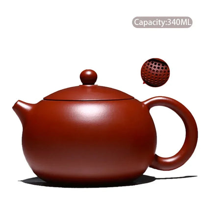 High-End Yixing Purple Clay Teapot Famous Handmade Ball Hole Filter Xishi Tea Pot Raw Ore Dahongpao Kettle Zisha Tea Set Gifts
