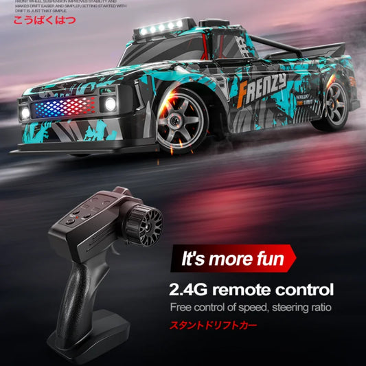 1:16 RC Four-Wheel Drive Drift Car Racing LED Lighting Competitive Remote Control High Speed Vehicle Tire Replace Kids Toys Boys