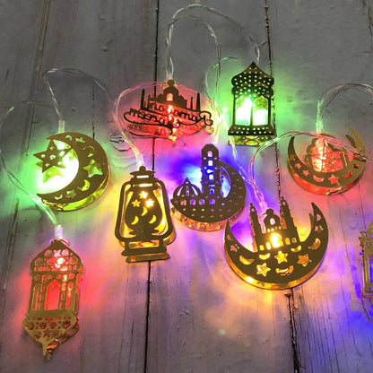 Ramadan Decorations Moon Star Led Light Eid Mubarak String Lights for Home Islam Muslim Hajj Kareem Eid Al Adha Lantern Decor