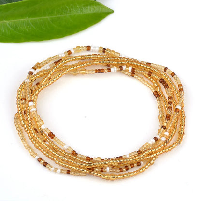 2022 Bohemia Double Layer Beads Belt Body Chain Women Summer Sexy Bikini Beach Waist Chain Charms Vintage Dress Waistband Belts