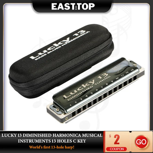 EASTTOP LUCKY 13 Dominished Harmonica Musical Instruments 13 Holes C Key Harmonica for Beginners