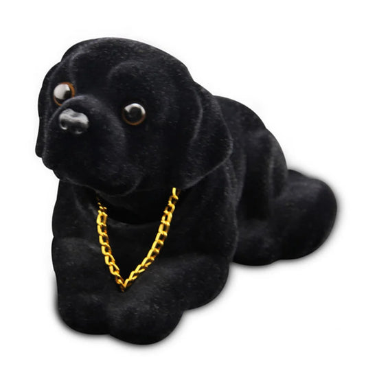 Car Ornament Nodding Dog Creative Shaking Head Puppy Dog Car Dashboard Doll Bobblehead Dog Toy Lucky Gold Chain Rocking Head Dog