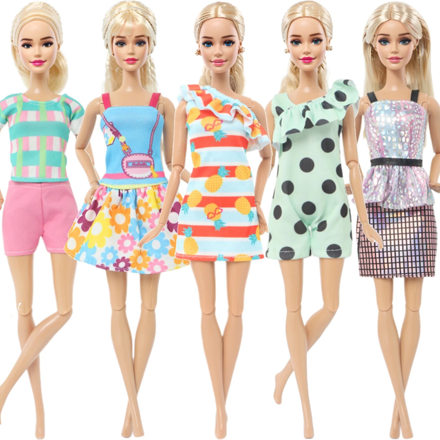 5 Set 3 Set Handmade Fashion Outfit Daily Casual Wear Blouse Shirt Vest Bottom Pants Skirt Clothes for Barbie Doll Accessories