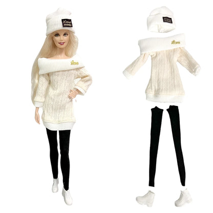 1 Pcs Fashion Hoodie Dress  for Barbie Doll Clothes Winter Jacket  Parka Coat Outfit for 1/6 BJD Doll Accessories JJ