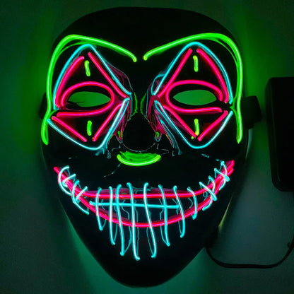 Halloween Mask Mixed Color Led Mask Party Masque Masquerade Masks Neon Maske Light Glow in the Dark Horror Mask Glowing Masker