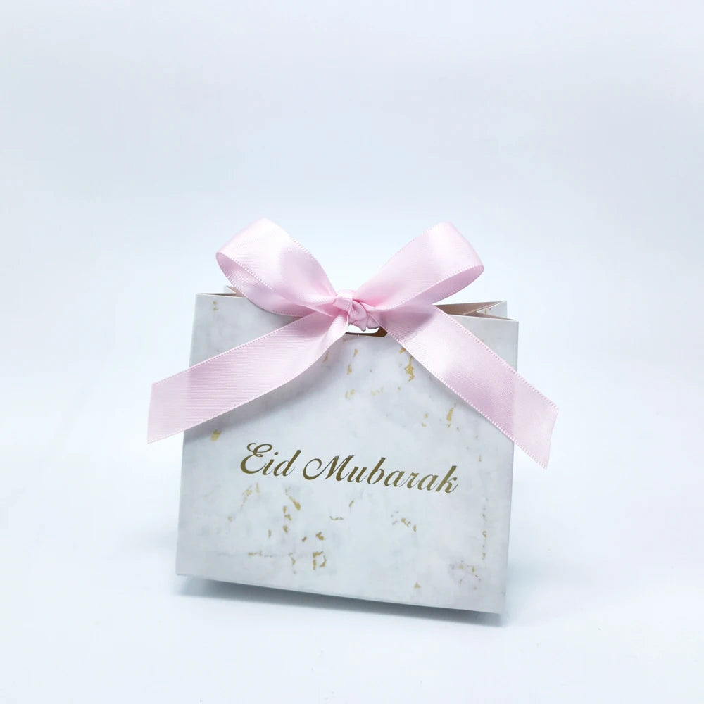 Eid Mubarak Gift Box Bag  Candy Cookie Box Eid Mubarak Decoration Set 2023 Muslim Lslamic Party Favor Supplies
