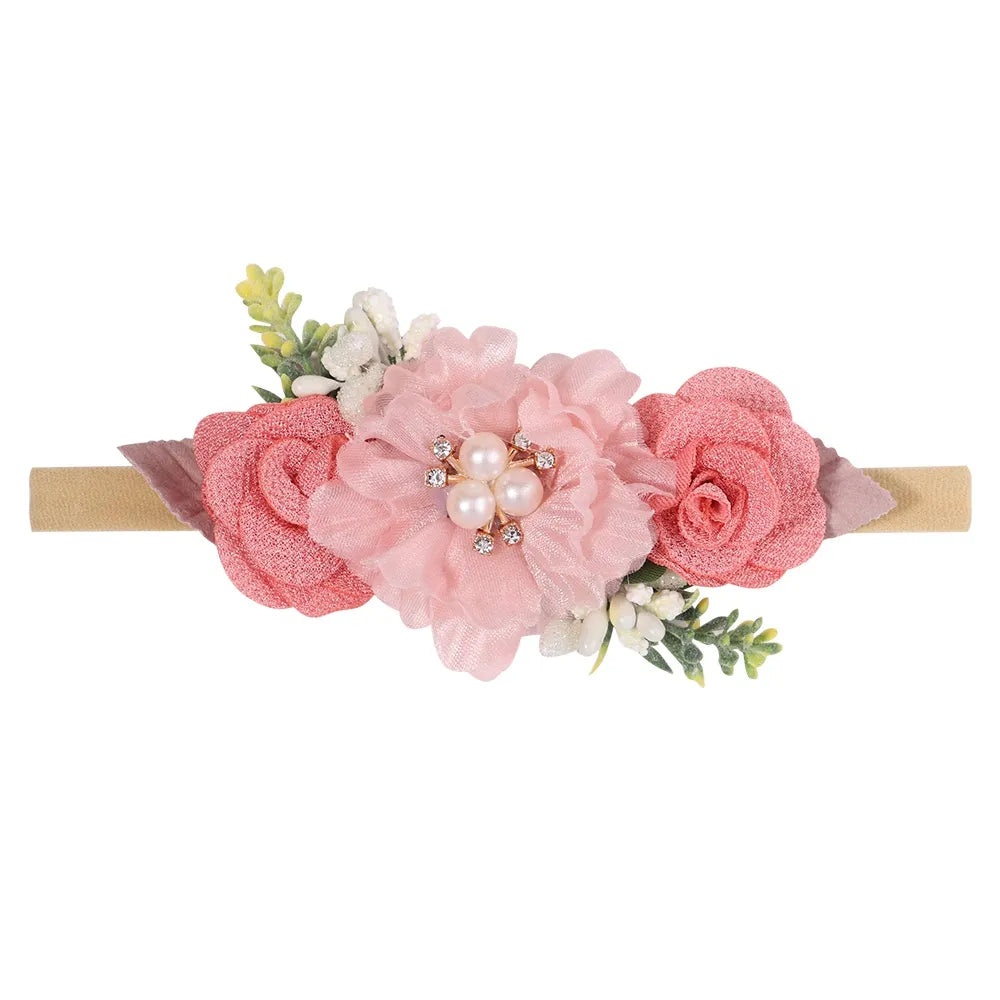 1Pcs Baby Girl Headband Cute Flower Elastic Hair Band Newborn Head Toddler Headband Headwear Kids Accessories Christmas Gifts