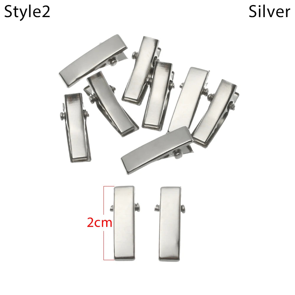 10Pcs Mini Metal Hair Clip for DIY Doll Decoration Silver/Black Hairpin Headwear Princess Dolls Head Clip Toys Doll Accessories