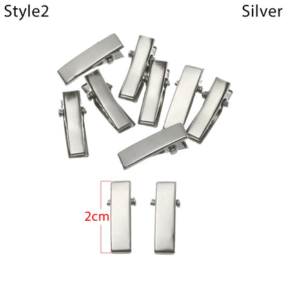 10Pcs Mini Metal Hair Clip for DIY Doll Decoration Silver/Black Hairpin Headwear Princess Dolls Head Clip Toys Doll Accessories