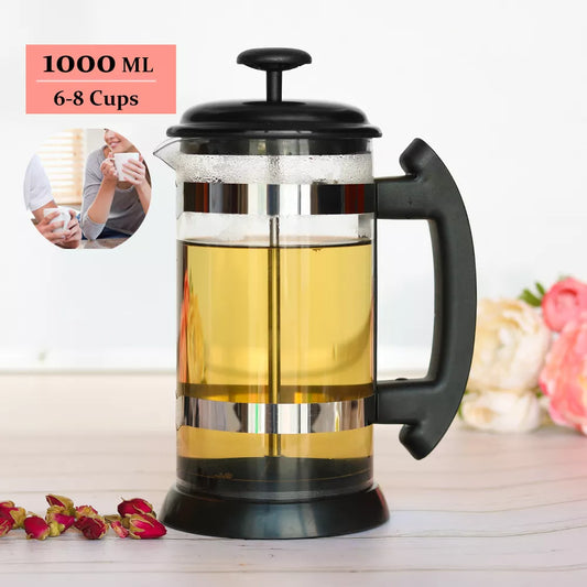 French Press Coffee/Tea Brewer Coffee Pot Coffee Maker Kettle 1000ML Stainless Steel Glass Thermos Barista Tools  Coffee Carafe