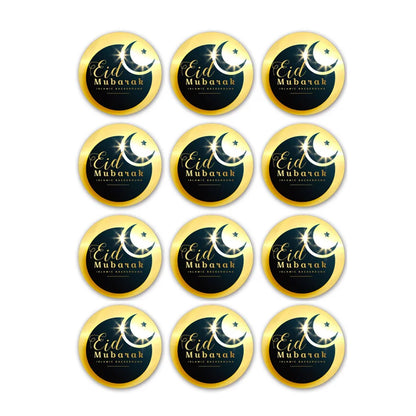 60Pcs Ramadan Kareem Eid Al-Fitr Decorative Stickers Blessed Eid Mubarak Muslim Religion Festival Decor Food Gift Bag Sealing