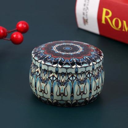 1PC Vintage Candle Tin Can Candy Cookie Storage Box Dry Spice Storage Jar Suitable DIY Candle Cosmetic Ointment Making Christmas