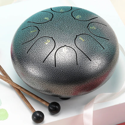 Hluru Glucophone Steel Tongue Drum 6 Inch 8 Notes Ethereal Drum Tone Key D5 Drum Percussion Children Musical Instrument